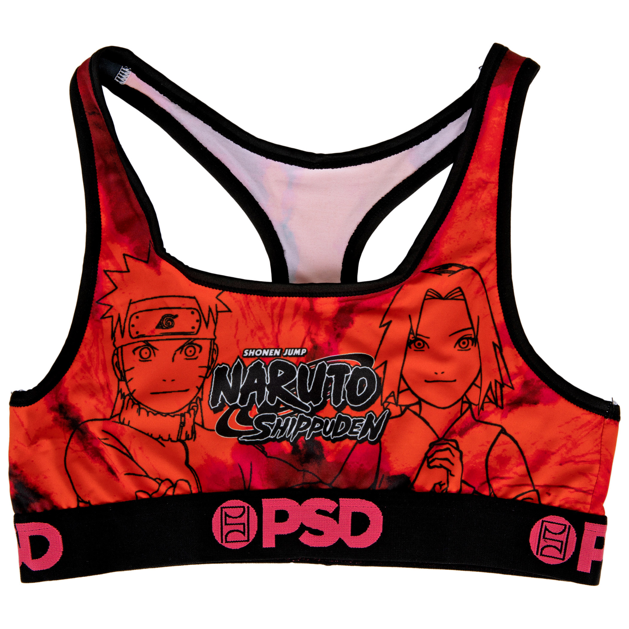 Naruto Sketch Tie-Dye PSD Sports Bra